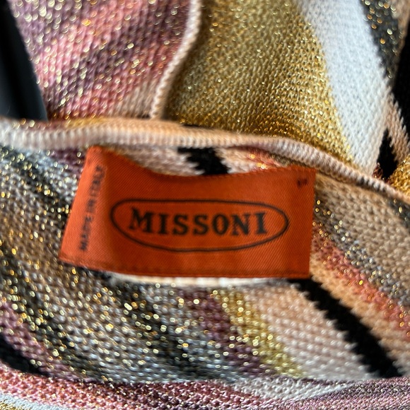 Missoni fine knit striped metallic scarf - Picture 3 of 5